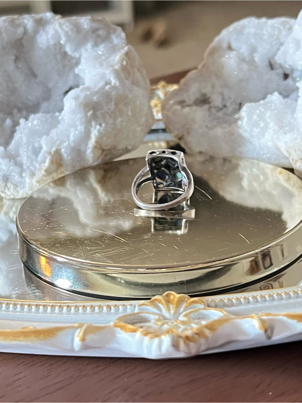 Southwestern Sterling Silver Multi-Stone Cluster Ring - Picture 4 of 7